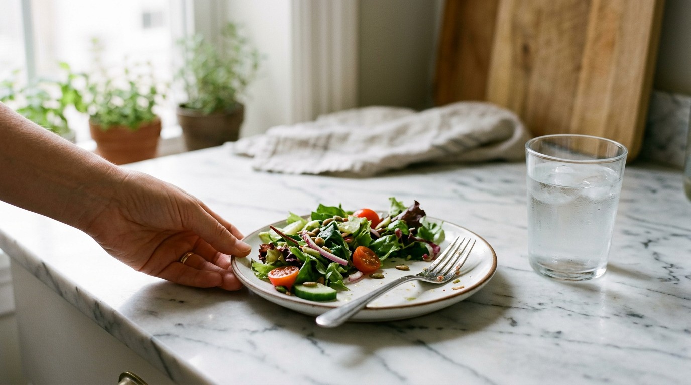 Barely eaten lunch pushed aside, the early fullness listed among symptoms of ovarian cancer after menopause
